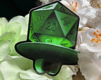 Green D20 Candy Ring 3x3" Waterproof Vinyl Sticker