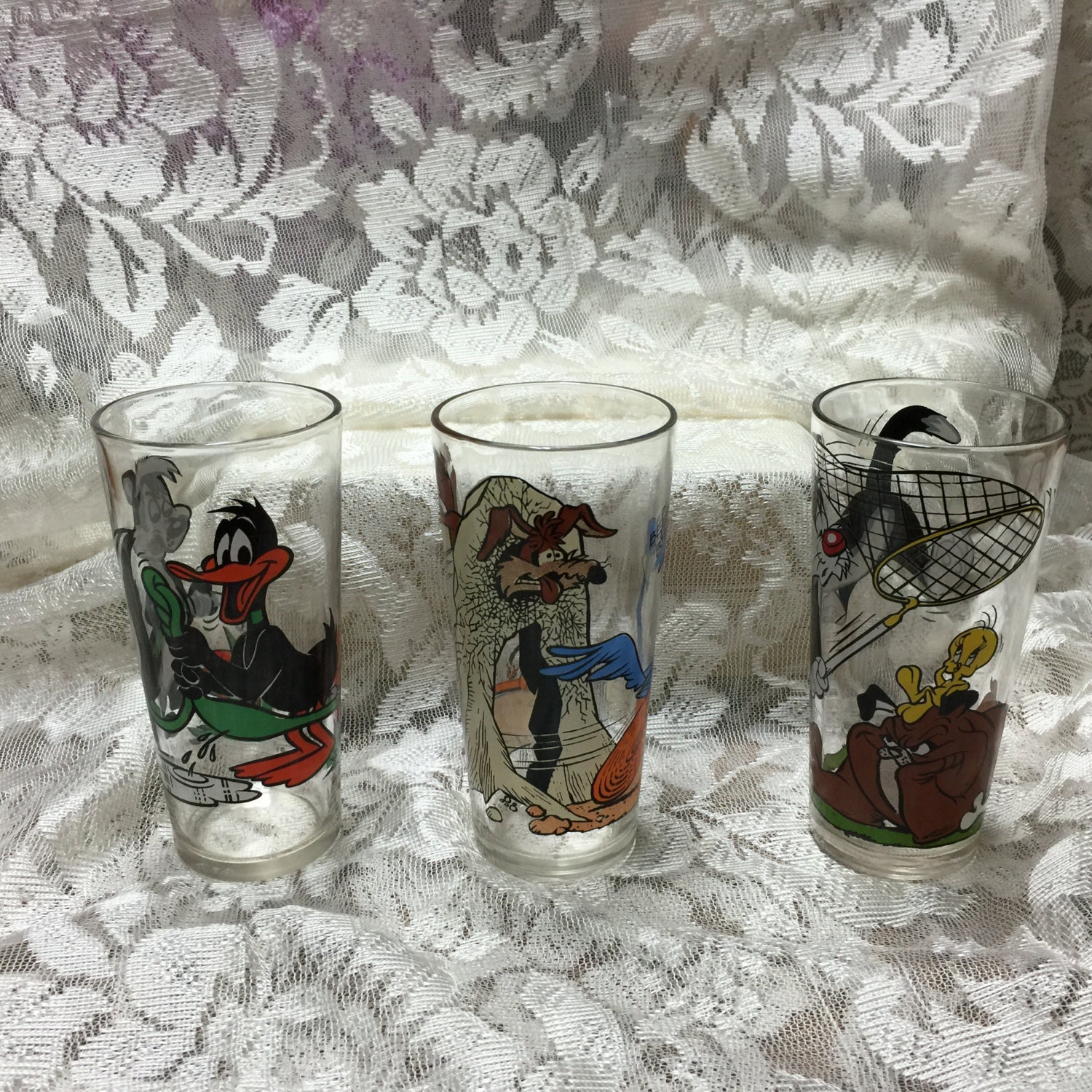 Sylvester and Tweety Bird Pepsi Collector Glass 1976 Warner Bros Looney Tunes