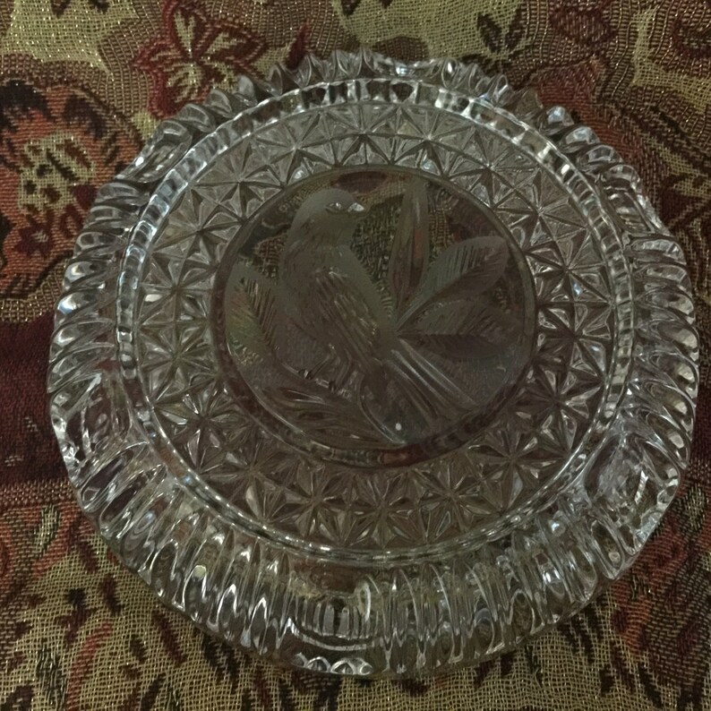Vintage Lead Crystal Ashtray Hofbauer Byrdes Collection Cigar Etsy