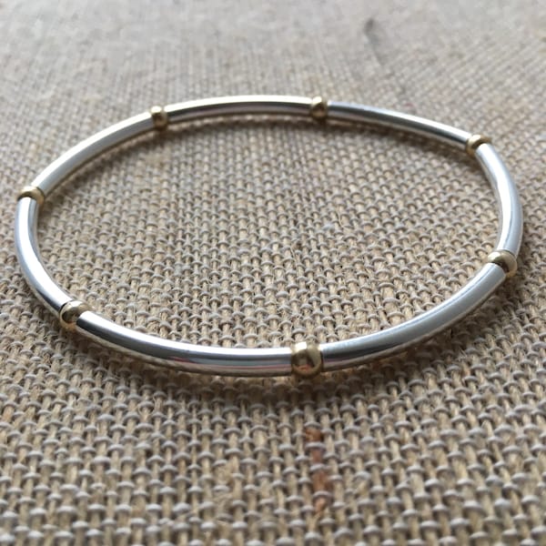 Gold Tube Bracelet Etsy