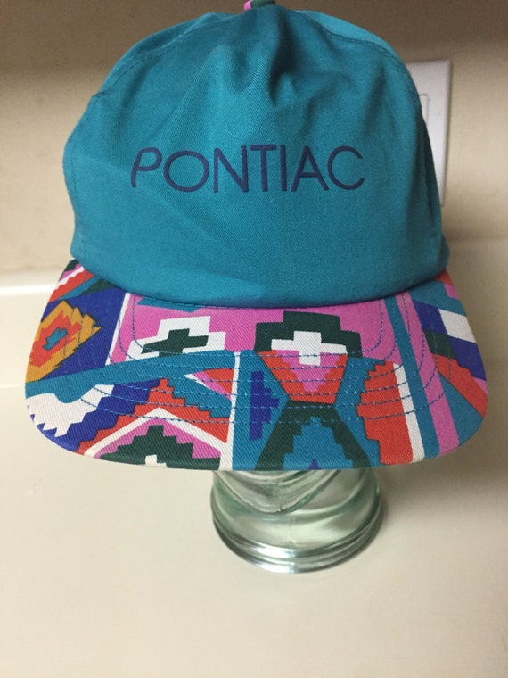 bright abstract print car pontiac promo hat snap … - image 2