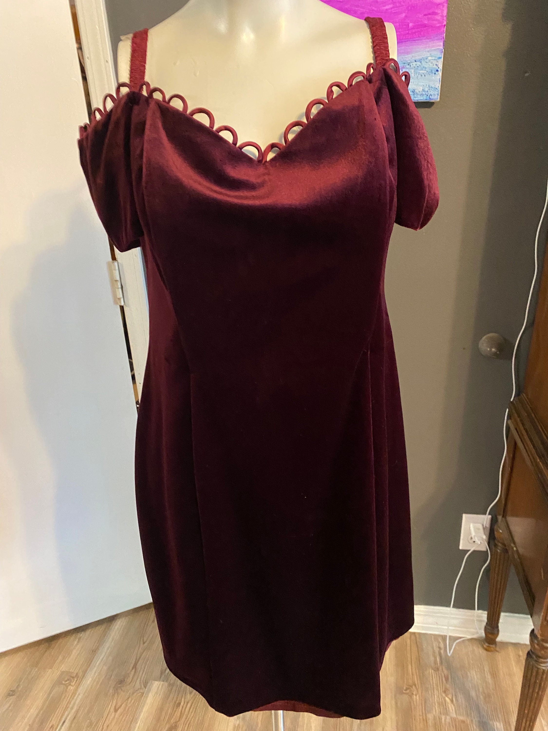 1990s off Shoulder Dress - Etsy