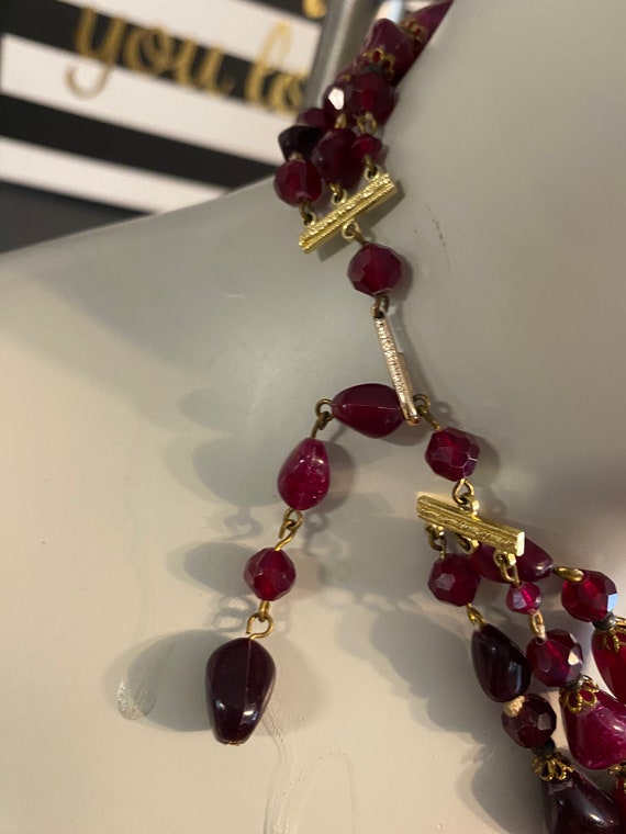 Beautiful 1950 west Germany lucite? Cranberry 3 s… - image 4