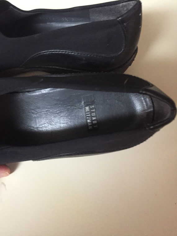 Vintage 90s stuart weitzman slip on black stretch… - image 3