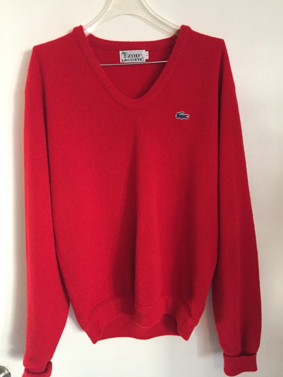 Izod lascoste red grandpa sweater size L