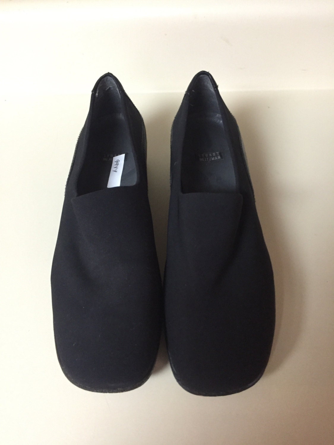 Vintage 90s stuart weitzman slip on black stretch shoes size 9.5