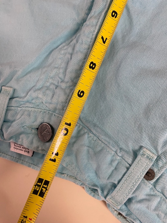 vintage 90s aqua blue size 9 denim shorts - image 7