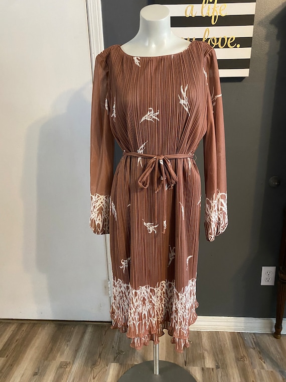 70's Sheer Blue Floral Shirt Dress by Hal Ferman
