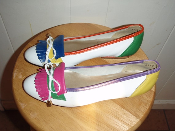 Vintage 80s color flats by bob baker bright fun l… - image 1