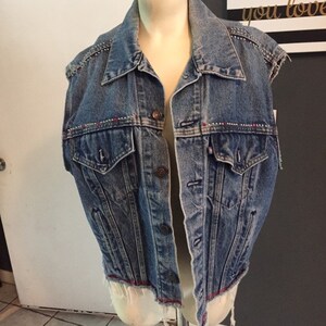 Vintage Levis L/XL Bejeweled-väst i begränsad upplaga med Susan Fixel i strass