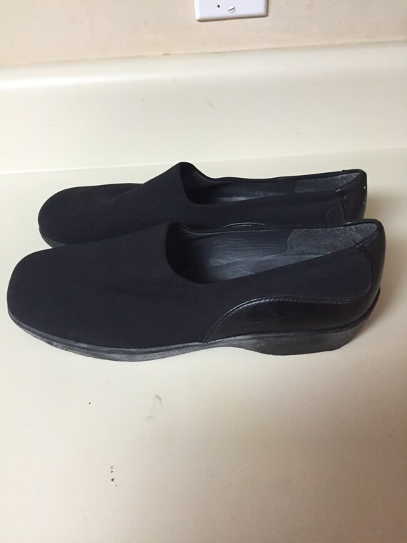 Vintage 90s stuart weitzman slip on black stretch… - image 2