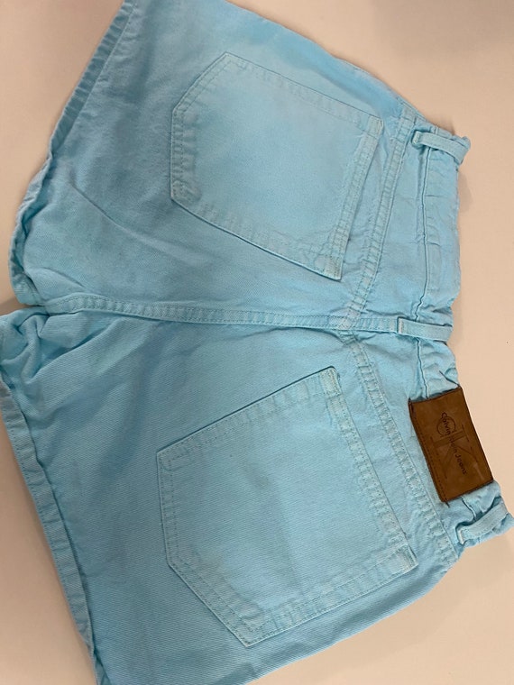 vintage 90s aqua blue size 9 denim shorts - image 4