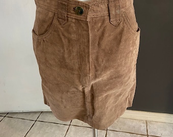 Vintage esprit sport brown suede pencil skirt size 7