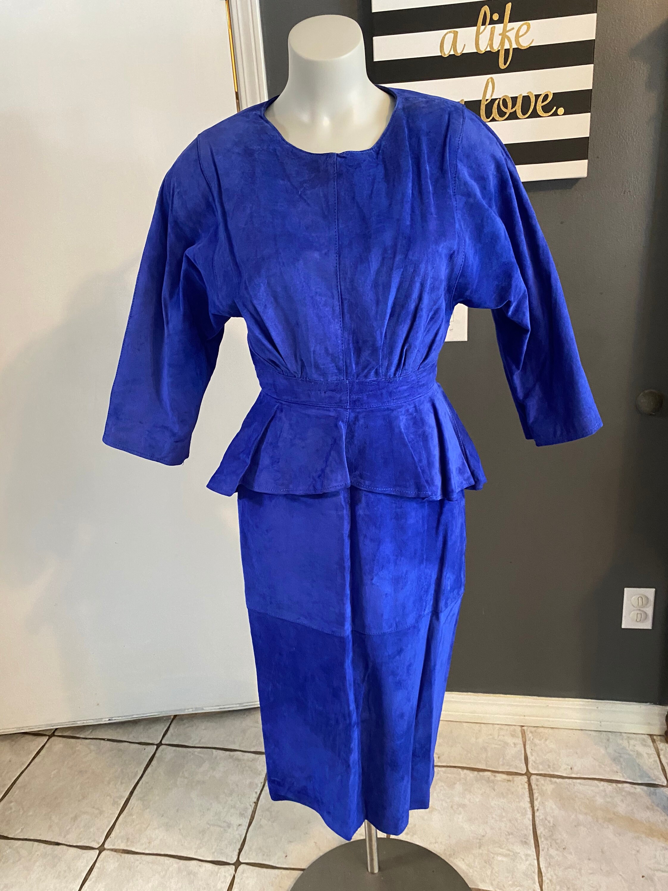 peplum royal blue dress Shop MNM Couture G2044