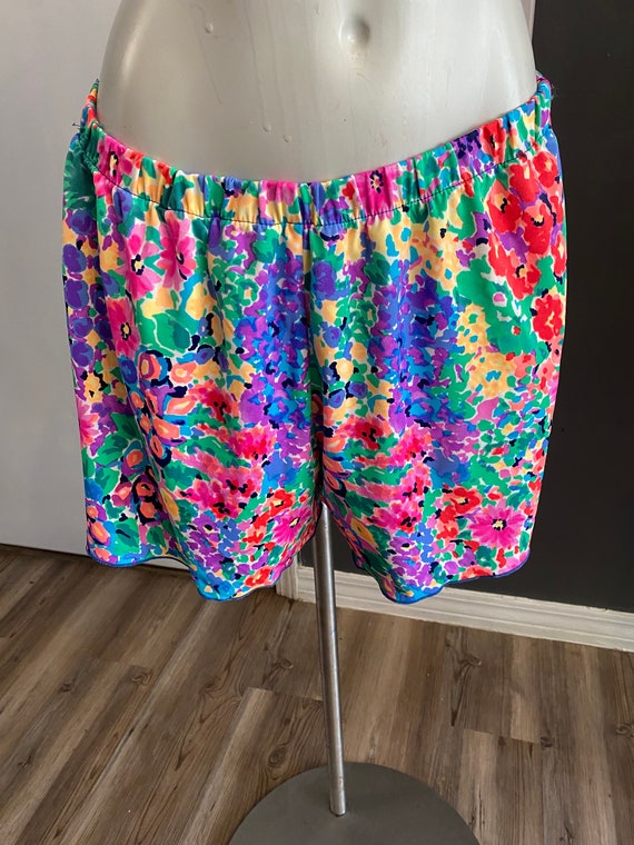 vintage cole of california neon floral shorts size