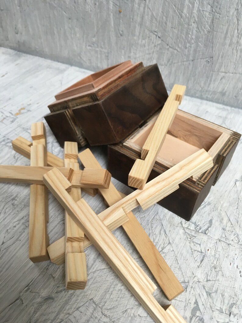 Caged Block Puzzle Box - Etsy