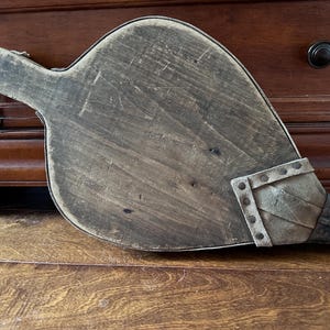 Early American Antique Fireplace Bellows Wood & Leather
