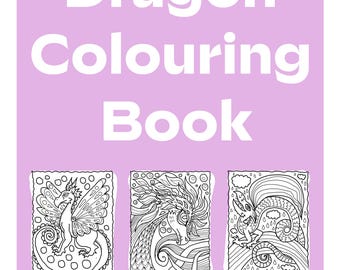 Dragon Coloring Book Pages- Digital Download