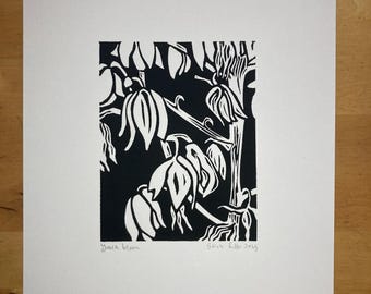 Yucca Bloom Original Linocut Print
