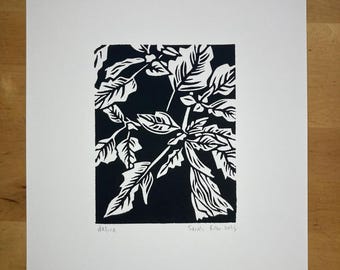 Datura Original Linocut Print