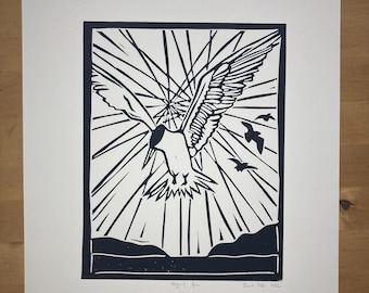 Elegant Tern Original Linocut Print