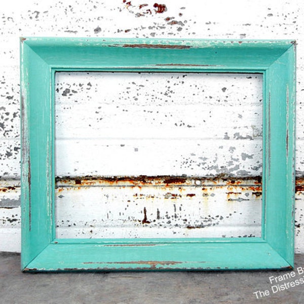 11 x 14 schäbige schicke rustikalen Rahmen - jede Farbe - Aqua Blau Mintgrün grau schwarz grau aus weiß rosa gelb rot Vintage Holz westlichen Bauernhaus