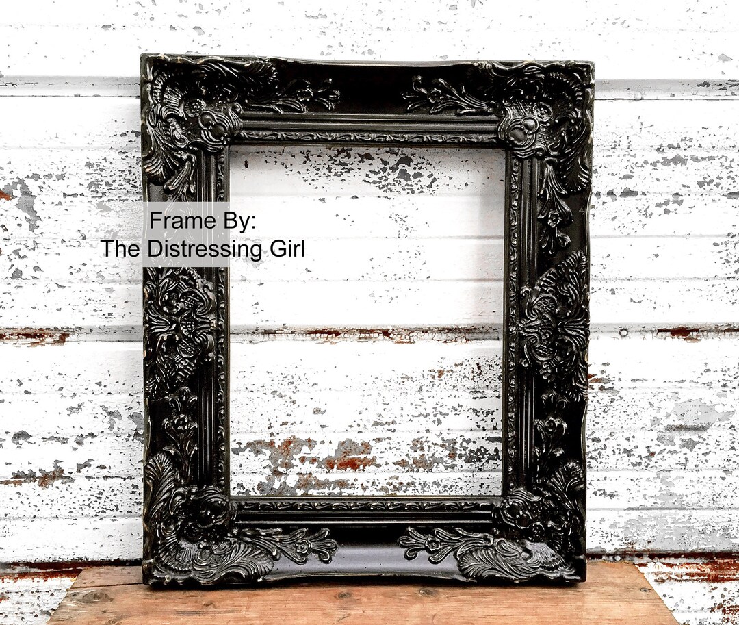 11x14 Black Ornate Picture Frame 3 Thick Chunky Vintage Rustic Shabby