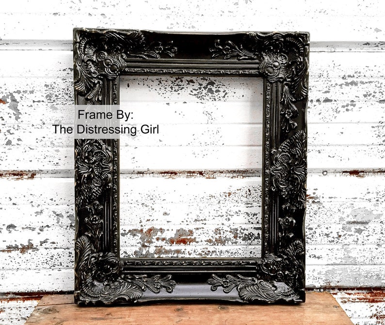 11x14 Black Ornate Picture Frame 3 Thick Chunky Vintage Etsy