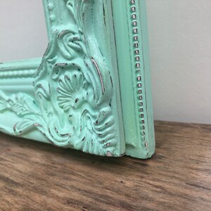 Mint Green 11x14 Picture Frame Ornate Mint Green Picture Frame Sweet Ornate 11 x 14 Minty Green frame Distressed 11 by 14 image 2