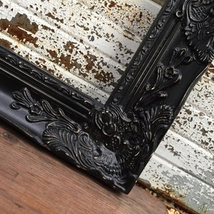 11x14 Black Ornate Picture Frame 3 Thick Chunky Vintage Rustic Shabby Chic Painted Distressed Black Victorian Princess Frame Great Gift image 2