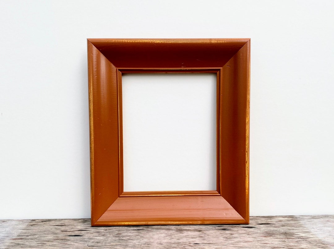 8x10 Orange Picture Frame Rustic Orange Nutmeg Frame 8 X 10 Frame With Glass and Backing Solid