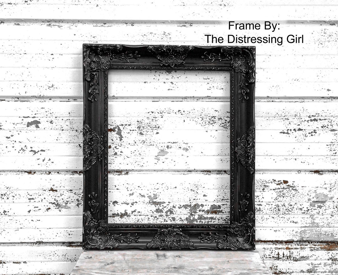 16x20-black-ornate-picture-frame-chunky-3-thick-etsy