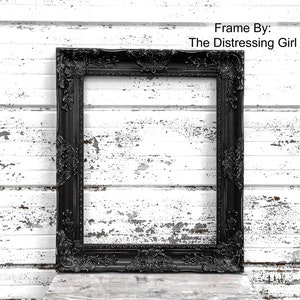 16x20 Black Ornate Picture Frame Chunky 3 Thick Vintage Profile Frame Rustic Fancy Victorian 16 by 20 Black Painted Distressed Princess image 1