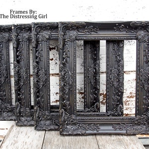 11x14 Black Ornate Picture Frame 3 Thick Chunky Vintage Rustic Shabby Chic Painted Distressed Black Victorian Princess Frame Great Gift image 4