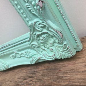 Mint Green 11x14 Picture Frame Ornate Mint Green Picture Frame Sweet Ornate 11 x 14 Minty Green frame Distressed 11 by 14 image 7