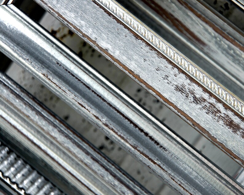 Rustic Shinny Metallic Silver Distressed Frame One Silver 8x10 Random Picture Frame Shabby Chic Vintage Chrome Color Photo Frame