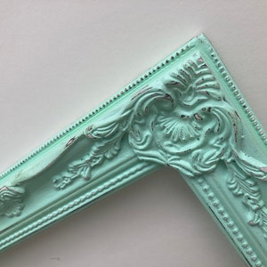 Mint Green 11x14 Picture Frame Ornate Mint Green Picture Frame Sweet Ornate 11 x 14 Minty Green frame Distressed 11 by 14 image 5