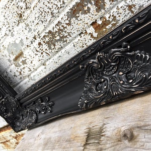 16x20 Black Ornate Picture Frame Chunky 3 Thick Vintage Profile Frame Rustic Fancy Victorian 16 by 20 Black Painted Distressed Princess image 3