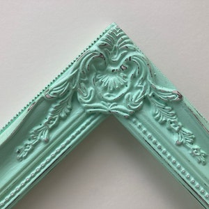 Mint Green 11x14 Picture Frame Ornate Mint Green Picture Frame Sweet Ornate 11 x 14 Minty Green frame Distressed 11 by 14 image 6