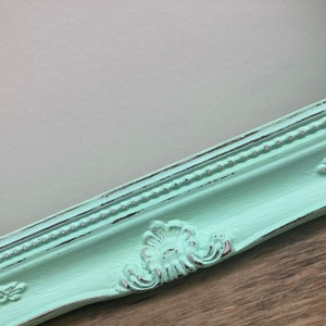 Mint Green 11x14 Picture Frame Ornate Mint Green Picture Frame Sweet Ornate 11 x 14 Minty Green frame Distressed 11 by 14 image 3