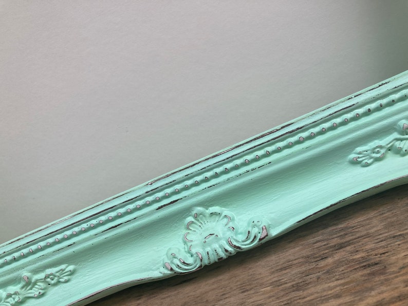 Mint Green 11x14 Picture Frame Ornate Mint Green Picture Frame Sweet Ornate 11 x 14 Minty Green frame Distressed 11 by 14 image 3