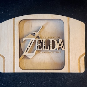 ゼルダの伝説 - 時のオカリナ N64 ゲーム カートリッジ ジオラマ、レーザーカット デジタル ファイル