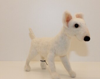 Bull Terrier Needle Felted/Wool Sculpted, Dog Lover, OOAK