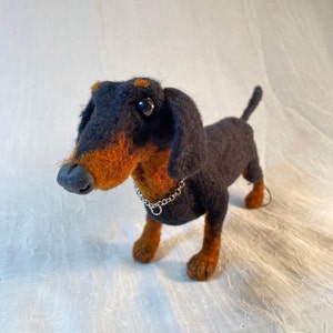 Dachshund, Needle Felted Dog/Wool Sculpted, Wiener Dog, Sausage Dog, OOAK, Handmade