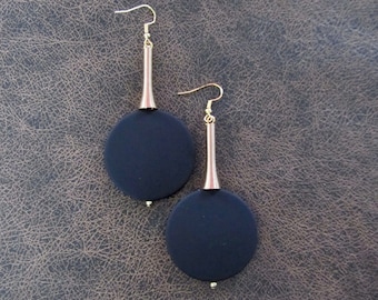Large black and gold modern earrings