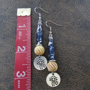 Egyptian African earrings, Afrocentric eye of Horus earrings image 2