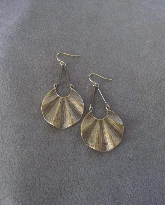 Rustic bronze shell earrings