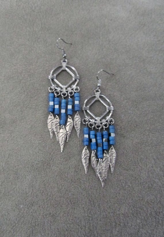 Gunmetal chandelier earrings