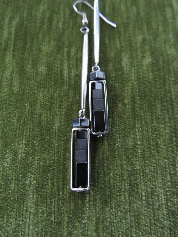 Unique simple hematite earrings