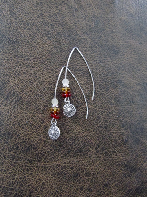 Bohemian earrings, silver boho earrings, artisan ethnic earring, simple chic earrings